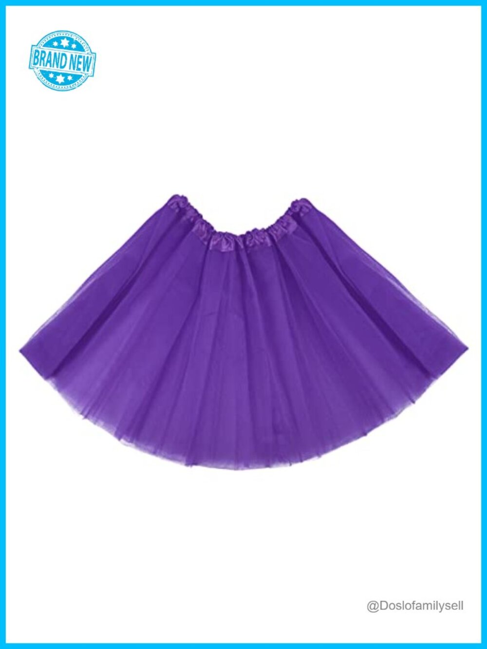 Knee-Length Tulle Tutu Skirt Elastic Waist Bubble Hem Dance Costume